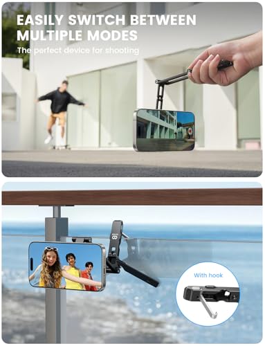 Lamicall for Magsafe Tripod Stand - [Ultra-Compact] Aluminium Magnetic Phone Tripod for iPhone 17/16 Pro Max, Flexible Cell Phone Mount Gift with 1/4" Screw, Arca & Hook Accessories Women Men Black - color: Black