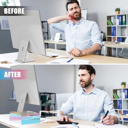 NiHome Iridescent Acrylic Computer Monitor Stand, Acrylic Laptop/PC/Desktop Stand Riser for Desk, Durable, Ergonomic Design, Space Saving for Home and Office