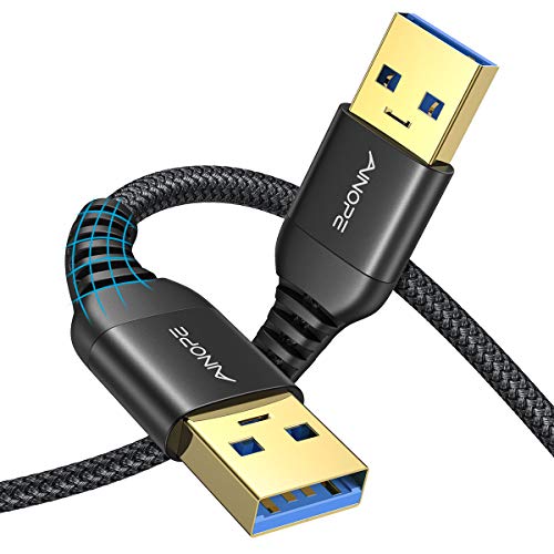 AINOPE USB to USB Cable, 3.3FT*2Pack USB 3.0 A to A Male to Male Cable [Never Rupture] Double End Type A Cord for Data Transfer, Compatible with Hard Drive Enclosures, Laptop Cooler, KVM, DVD Player - color: Black, size: 3.3FT