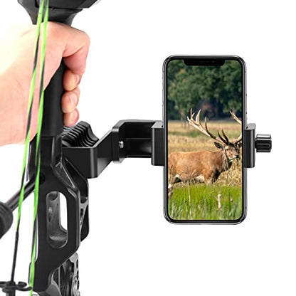 Universal Cell Phone Holder Mount 360° Smartphone Compound Bow Adapter for Smartphone Camera with 2 Installation Methods