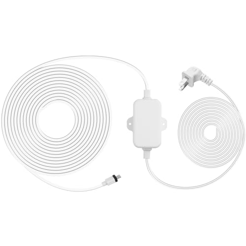 50ft Weather Resistant Power Adapter for Blink Mini 2,Blink Outdoor 4 (4th Gen)(3rd Gen)/Mini,No Need Charger Head,IP67 Waterproof Flat Power Cable with Extra Type C to Micro USB Adapter white 1Pack - color: White, size: 50 FT