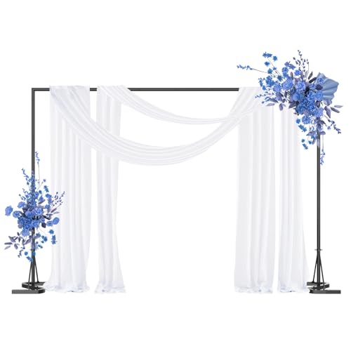 NANANARDOSO Balloon Arch Stand Kit, 10x7 FT Backdrop Stand with Metal Square Frame, Adjustable Photo Background Stand for Party Wedding Decor, Studio Photography, Black