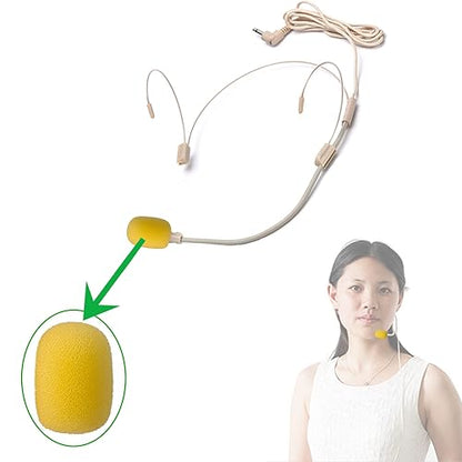 Foam Cover Windscreen Replacement for Countryman B3,DPA, and Point-Source Ear-hook Headset Microphones,5mm Inner Circular,Hole Ear-hook Headset Microphones