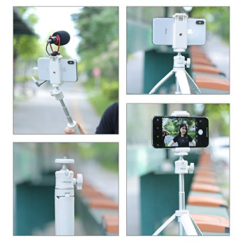 ULANZI Extension Pole Tripod, Mini Selfie Stick Tripod Stand Handle Grip for iPhone 13 Pro Max Smartphone OSMO Pocket 4 3 Canon G7X Mark III Sony RX100 DJI Osmo Nano Cameras Vlogging - color: White