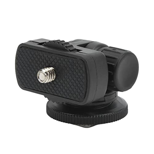 Monitor Ball Head, Compact Portable 180 Degree Adjustable Mini Monitor Head with Rubber Pad, 1/4 Screw Cold Shoe Interface for Camera DSLR