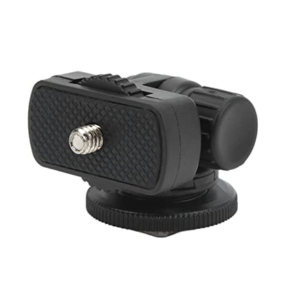 Monitor Ball Head, Compact Portable 180 Degree Adjustable Mini Monitor Head with Rubber Pad, 1/4 Screw Cold Shoe Interface for Camera DSLR