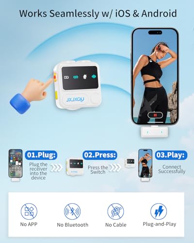 Wireless Microphone for iPhone Mini Lav Mic with Smart Noise Reduction, Reverb Effect, 30H Battery Life, Suitable for Podcast, Vlogging, Streaming - Ideal for Content Creators and Streamers - size: White Mic for iOS/Android