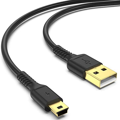 3ft Mini USB Cable, Standard USB 2.0 to Mini B Male Charger Cord Durable USB Mini to USB Charging Cable Compatible with PS3 Controller, MP3 Player, Camera, Dash Cam, Garmin GPS, Hero 3+(Black) - size: 3 Feet