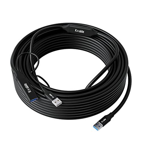 USB 3.0 Active Extension Cable 40 Feet, Type A Male to Female Extender Cord, USB Repeater Cable with 2 Signal Boosters & USB Power Supply, for Laptop, Hard Drive, Printer, Webcam, Xbox, VR, PS4 - size: 40 Feet (Active)
