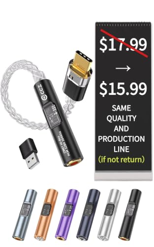 2026 Latest USB C DAC Audio Adapter with Headphone Amplifier, USB C to 3.5mm Audio Adapter for Wired Headphones, Hi-Res Type C DAC Compatible with iPhone 15, Android, Laptop & Tablet - color: black, size: 001