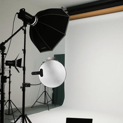 Photography Reflector Holder, 11 Inch Bendable Metal Reflector Photography Stand Clamp for Backdrop, Diffuser, Lighting, Clamping Range 0.5''-1.9''
