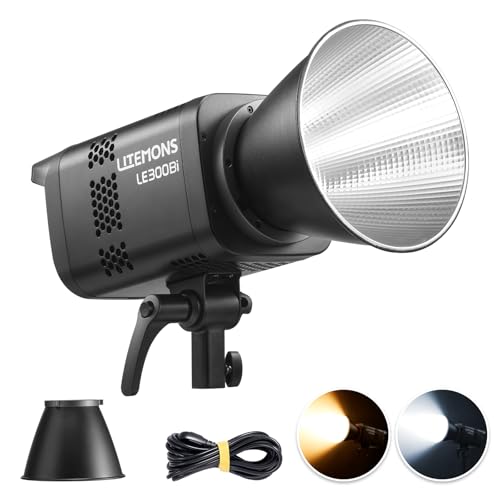 Godox LE300Bi 315W Bicolor LED Video Light, Powerful LED Continuous Output Lighting Bowens Mount,58900lux/1m, 2800K~6500K, CRI 98, FX Mode, Studio Light for Photography Video Recording Live Streaming - color: LE300Bi