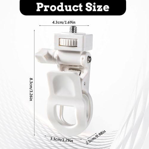 Webcam Mount for Monitor, Camera Mount Clamp Clip Ring Light Clip Adapter Replacement Zoom Light Clips-on Part Screen Display Top Fill Lights-Flash Holder for Phone Tripod Tablet Video Live Stream - color: white