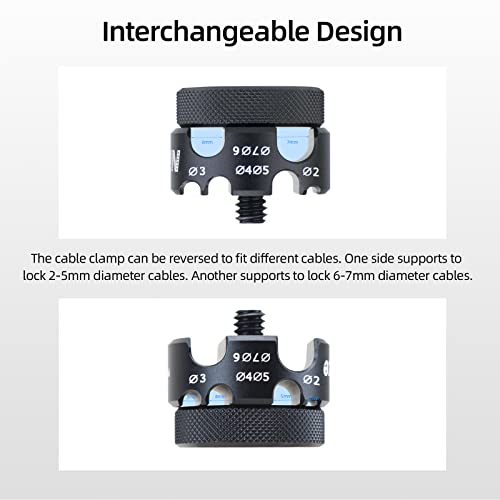 Nitze Universal Cable Clamp for HDMI/SDI/USB-A/USB-C, Power and Microphone Cables with 2-7mm Diameter, Aluminum Material - PE29