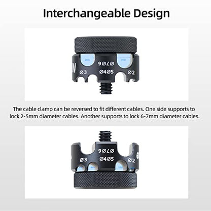 Nitze Universal Cable Clamp for HDMI/SDI/USB-A/USB-C, Power and Microphone Cables with 2-7mm Diameter, Aluminum Material - PE29