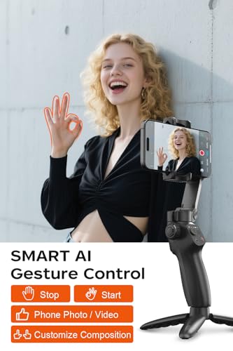 CM8 Gimbal Stabilizer for iPhone Android, 3-Axis Phone Gimbal with Remote Control Portable Foldable, Phone Stabilizer for Video Recording for Tiktok YouTube Vlog - style: CM8 SE