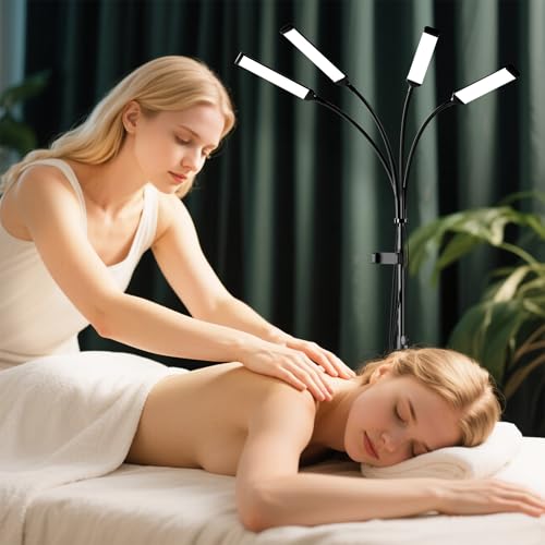 Four Arms LED Light for Photography,Esthetician Light for Lash Extensions with Phone Holder/Floor Lamp/Lash Light for Makeup/Tattoo/Selfie/Video Recording/Photography/TikTok/YouTube/Live Stream