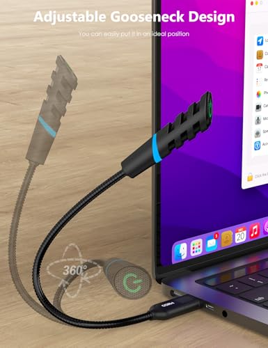 MillSO USB Microphone for PC and Laptop, Portable Gooseneck USB Computer Microphone Mute/Noise Reduction/Omnidirectional External Microphone for YouTube, Streaming, Recording, Gaming
