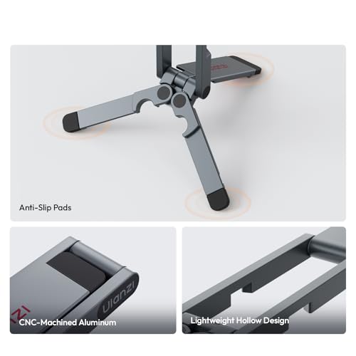 Ulanzi MA62 Magnetic Phone Tripod for MagSafe, Aluminum Pocket Tripod with Hidden Hook & 1/4" Screw Hole, Foldable Magnetic Phone Stand for iPhone 17/16/15/14 Pro Max, Travel & Vlog Daily Essentials