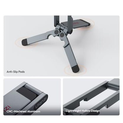 Ulanzi MA62 Magnetic Phone Tripod for MagSafe, Aluminum Pocket Tripod with Hidden Hook & 1/4" Screw Hole, Foldable Magnetic Phone Stand for iPhone 17/16/15/14 Pro Max, Travel & Vlog Daily Essentials