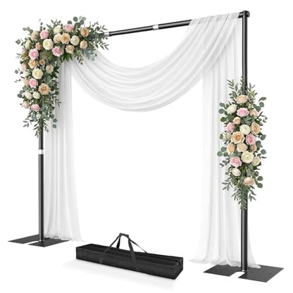 10x10ft Pipe and Drape Stand Kit, Adjustable Heavy Duty Backdrop Stand with Metal Steel Flat Base, Large Extendable Sturdy Photo Background Stand Frame for Wedding Parties Banner Photography - size: 10x10ft