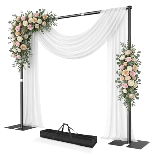 10x10ft Pipe and Drape Stand Kit, Adjustable Heavy Duty Backdrop Stand with Metal Steel Flat Base, Large Extendable Sturdy Photo Background Stand Frame for Wedding Parties Banner Photography - size: 10x10ft