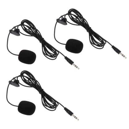 Healifty 3pcs Professional Clip Lavalier Microphones Condenser Mics for Streaming Recording Interviews Video Chat Compatible with Laptop Desktop Podcast Classroom Use