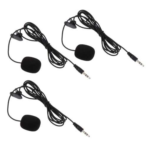 Healifty 3pcs Professional Clip Lavalier Microphones Condenser Mics for Streaming Recording Interviews Video Chat Compatible with Laptop Desktop Podcast Classroom Use