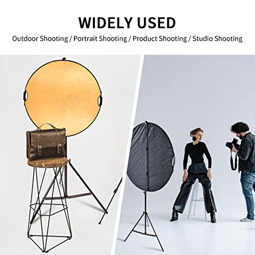 Selens Handle Round Reflector Stand Kit for Photography, 32" 5-in-1 Collapsible Lighting With 6.5ft Light Stand, Carry Bag and Clamp for Portrait Studio Shoot - size: 32in Reflector Stand Kit