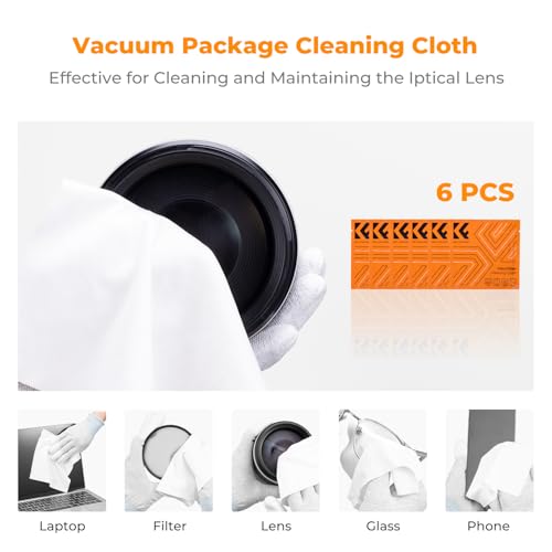 K&F CONCEPT 32-in-1 Camera Lens Cleaning Kit for DSLR Camera Lens Filter with Cleaning Pen+Air Blower+Cleaning Cloth*2+Full-Frame Swab*10+Cleaning Wipes*10+Vacuum Cleaning Cloth*6+Anti-Static Gloves