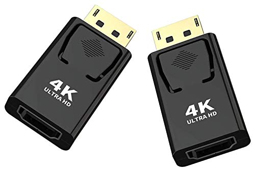 BERLAT Displayport to HDMI Converter，DP to HDMI Adapter [2-Pack],3840x2160p Male to Female Converter Compatible with Computer,Desktop,Labtop,PC,Monitor,HDTV - Gold Plated