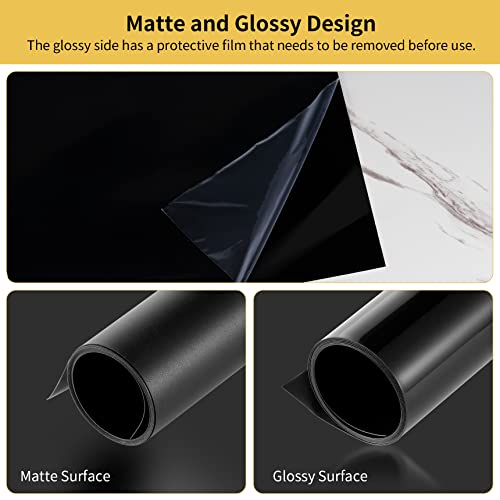 Meking 15.75x26.18 Inch PVC Backdrop, Matte & Reflective Black Background Daul-Sided Vinyl Backdrops for Jewelry,Cosmetic,Makeup and Other Small Product Tabletop Photography - color: 15.7x26.1in BLACK