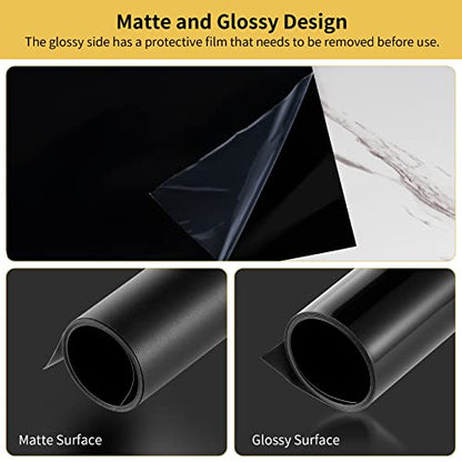 Meking 15.75x26.18 Inch PVC Backdrop, Matte & Reflective Black Background Daul-Sided Vinyl Backdrops for Jewelry,Cosmetic,Makeup and Other Small Product Tabletop Photography - color: 15.7x26.1in BLACK