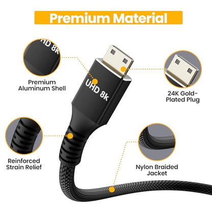 8K Mini HDMI to HDMI Cable 10FT, Bidirectional, 8K@60Hz, 4K@120Hz, Braided & Aluminum Shell, Compatible with Camera, Camcorder, Portable Monitor, Laptop, Tablet, Graphics Card, Raspberry Pi Zero W - size: 10FT, style: Straight angle
