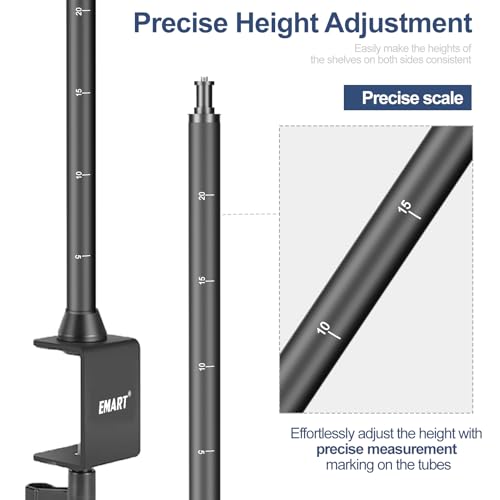 EMART Overhead Camera Mount Rig, Desk Mount & Adjustable Height/Width with Phone Holder, Max Load 26.5lbs, Compatible with DSLR, Smartphones & Webcams for Top Shot, Video, Vlog, Studio Photography