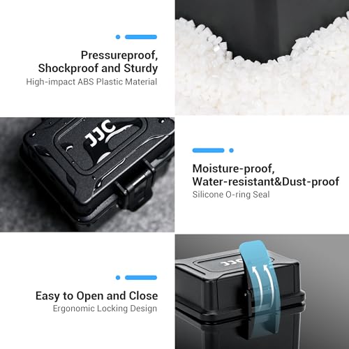 JJC Portable Camera Battery Memory Card Case,Battery Holder Organizer Box for 2x Canon LP-E17 LP-E12 LP-E10 Fuji NP-W126 NP-W235 Nikon EN-EL14A EN-EL25 Sony NP-FZ100 NP-FW50 DMW-BLG10 Battery and More - size: for Battery x 2