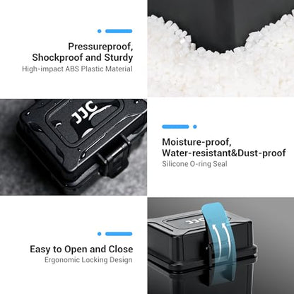 JJC Portable Camera Battery Memory Card Case,Battery Holder Organizer Box for 2x Canon LP-E17 LP-E12 LP-E10 Fuji NP-W126 NP-W235 Nikon EN-EL14A EN-EL25 Sony NP-FZ100 NP-FW50 DMW-BLG10 Battery and More - size: for Battery x 2