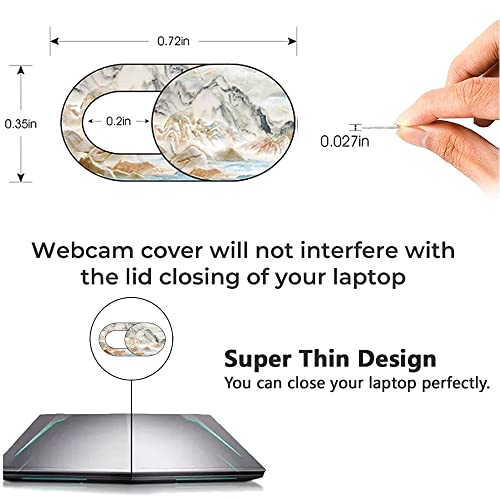 Marble Laptop Camera Cover Slide Cute 8 Pack, Webcam Cover Slide Phone Camera Cover, FadyRaye Ultra-Thin Computer Camera Cover Slide Blocker Fits Cell Phone Laptop, Desktop PC, Tablet