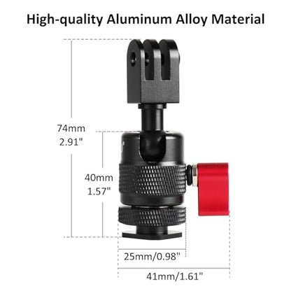 HSU Cold Shoe Mount Adapter, Aluminum 1/4”-20 Screw Hole 360° Rotation Camera Tripod Mount for GoPro Hero 13/12/11/10/9/8/7/DJI Osmo Action, Applicable for Tripod Selfie Stick and DSLR Camera Flash