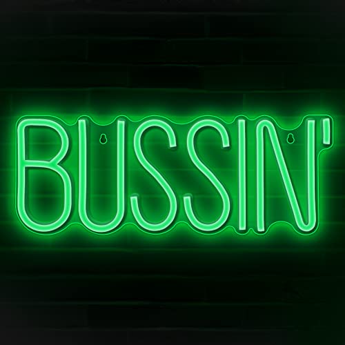 Lumoonosity Bussin Neon Sign - Meme Bussin Led Neon Lights for Gamers/Streamers/Influencers – Cool Trendy Green Led Signs with On/Off Switch for Wall, Bedroom, Game Room Decor - 16.9 x 6.5-inch - style: BUSSIN GREEN