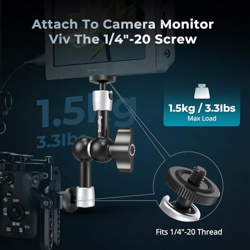 SMALLRIG 5.5-inch Magic Arm 2-Pack, Articulating Adjustable Friction Arm Mount with 1/4"-20 Thread Screw, for Camera Monitor/LED Light Setup, 5316 - style: 2-Pack