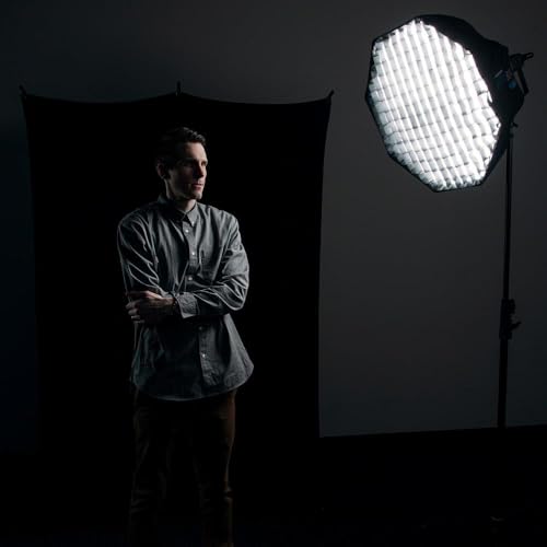 Westcott X-Drop Wrinkle-Resistant 5' x 7' (1.52 x 2.13m) Backdrop for Headshots, Photoshoots & Product Photos - Portable and Travel Friendly (Rich Black) - color: Rich Black