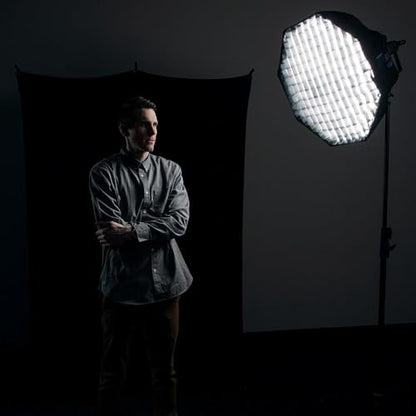 Westcott X-Drop Wrinkle-Resistant 5' x 7' (1.52 x 2.13m) Backdrop for Headshots, Photoshoots & Product Photos - Portable and Travel Friendly (Rich Black) - color: Rich Black