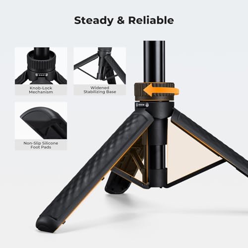 K&F CONCEPT MS62 25.6'' Mini Selfie Stick Tripod Stand | 5 Levels 360° Ball Head, Cold Shoe, Compatible with DJI Osmo Pocket 4/3 Action5 GoPro Hero13 Insta360 Luna Ultra