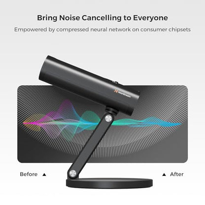 NearStream USB Condenser Microphone for PC, Camera, Podcast Microphone for Stream/Record, Desktop Mic with 8 Mic Array/Noise Canceling/3 Polar Patterns/Volume Control/Monitoring, Studio Mic AM10U