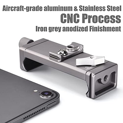 SHINEWEE Full Metal Tablet Tripod Holder - Compatible with iPad mini/Air/Pro | 1/4" Screw & Arca-Swiss Dovetail Mounts | Universal Tablet Clamp Adapter