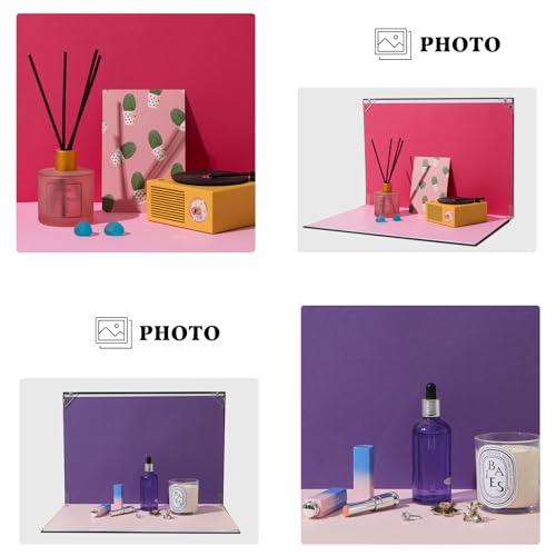 BEIYANG Photo Backdrop Board with 10PCS Background Paper, 16x11.5 Inch Pink & Purple Photo Background for Table Top Food, Product,Jewelry, Background Table Top Kit - Flat Lay Props