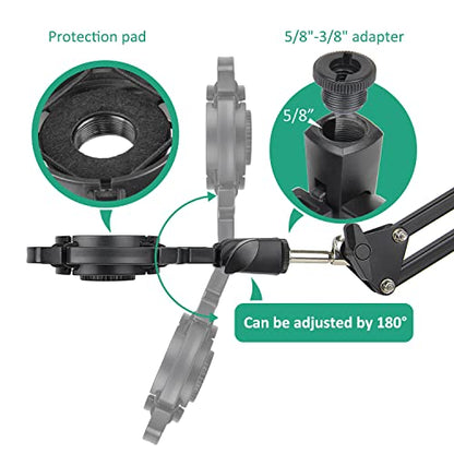 AT2020 Shock Mount with Pop Filter and Foam Windscreen, Noise Reduction Microphone Shock Mount Mic Holder for Audio Technica Mic