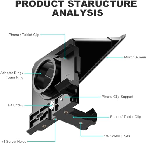 GVM Teleprompter Portable for iPad, Tablet, Smartphone & DSLR Cameras, Teleprompter Kit with Remote Control & Flexible Holder, teleprompter for Smartphone APP Compatible with iOS/Android - size: 9inch