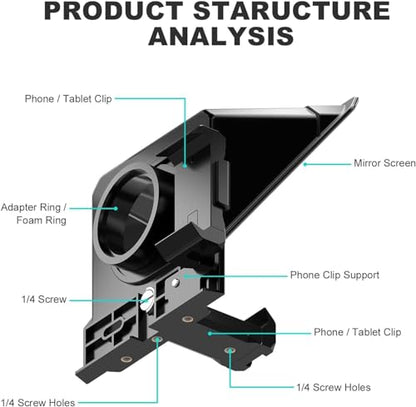 GVM Teleprompter Portable for iPad, Tablet, Smartphone & DSLR Cameras, Teleprompter Kit with Remote Control & Flexible Holder, teleprompter for Smartphone APP Compatible with iOS/Android - size: 9inch